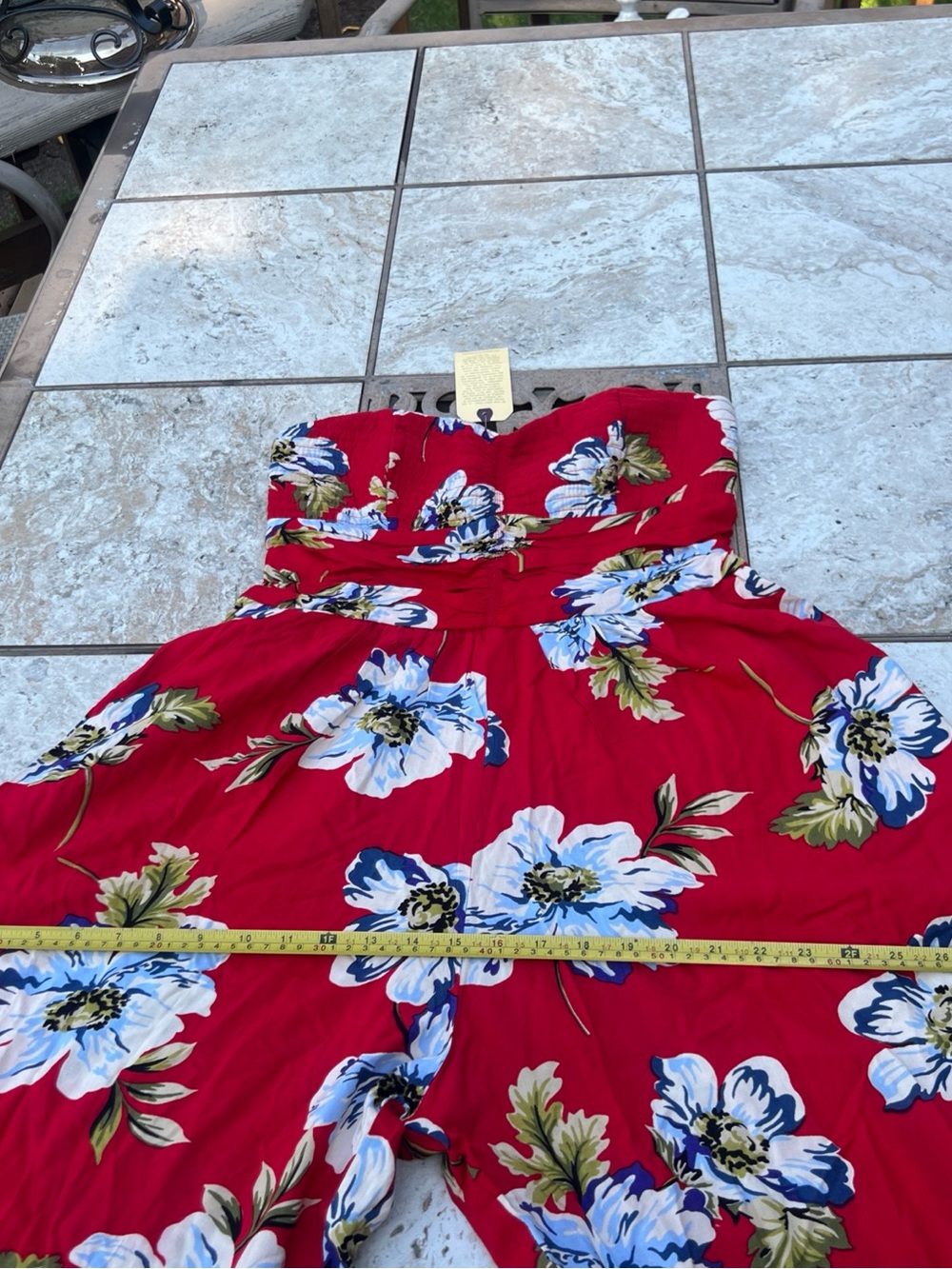 NWT  B.O.G. Collective Women’s Red Floral Strapless Jumpsuit - Size L COTTON - Picture 11 of 16